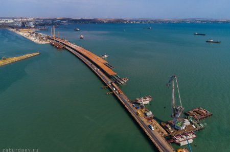 Крымский мост аэросъемка с дрона видео с воздуха июль 2017 