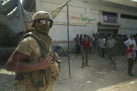 Российские военные в освобожденном Сирийском городе Дейр-ез-Зор