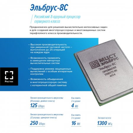 Россия разработала новое поколение отечественных микропроцессоров «Эльбрус-8С»