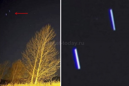 Фотограф снял в ночном небе несколько цилиндрических НЛО