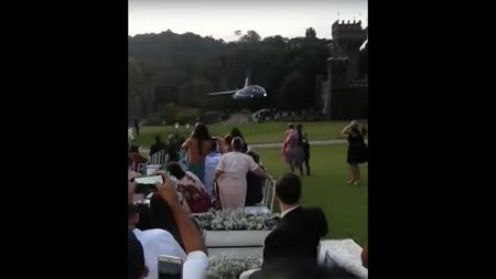 В Бразилии невеста едва не опоздала на собственную свадьбу из-за падения вертолета