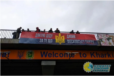 Харьковские бандеровцы в День Победы устроили на мосту гнусную провокацию