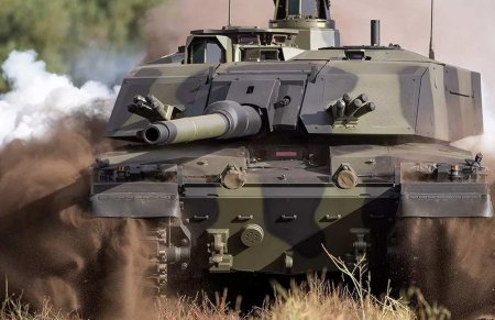 Враг на британских танках Challenger-2 тренируется преодолевать «зубы дракона» (ВИДЕО)