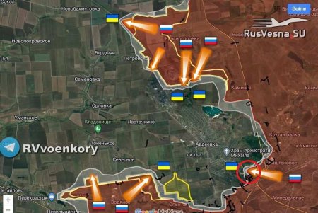 Битва за Авдеевку: Армия России продолжает штурм, продвигаясь на флангах (КАРТА)