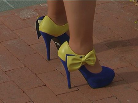 Журналисты высмеяли безвкусные желто-голубые туфли украинки, встречавшей Порошенко в США