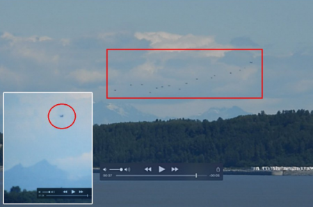 Видеограф запечатлел 14 НЛО на Аляске над заливом Кука