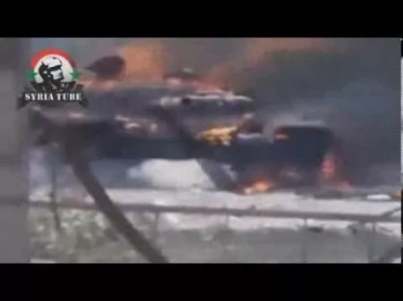 Сирия, горящий танк отомстил боевикам