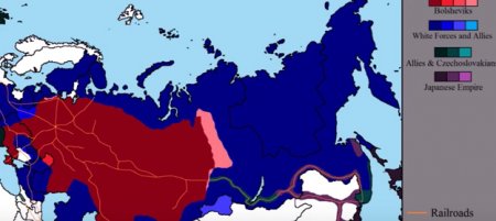 Карта гражданской войны в России 1917-1923