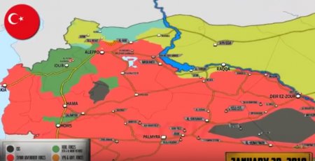 22 января 2018 года. Военная обстановка в Сирии. Турция начала операцию против сирийских курдов
