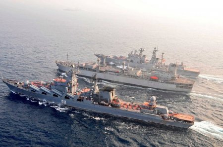 Корабельная ударная группа ВМФ России на индийско-российских морских маневрах INDRA NAVY