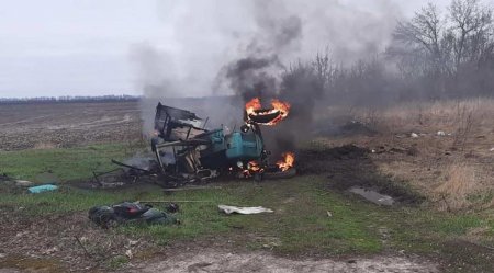 Жёсткие кадры: Тракторист подорвался на мине в Херсонской области (ВИДЕО 18+)